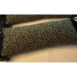 Lumbar pillows (2) approx. 9”x22” with 5” fringe